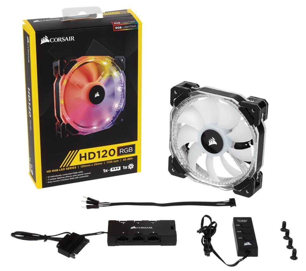 Corsair HD120 RGB LED 120mm PWM Fan & Controller CO-9050066-WW