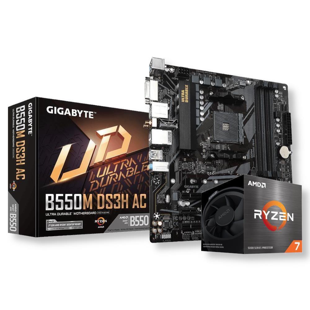 Bundle AMD Ryzen 7 5700 CPU Gigabyte B550M DS3H 100