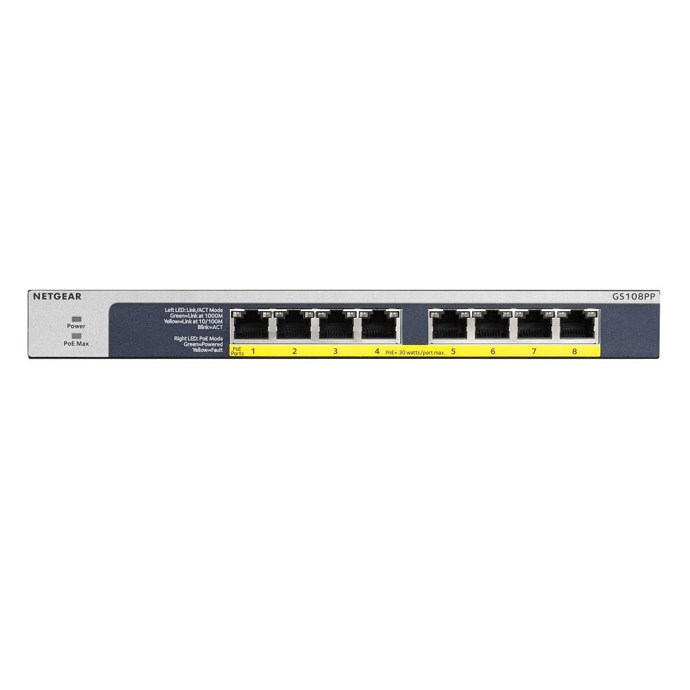 Netgear GS108PP 8-Port PoE/PoE+ Gigabit Unmanaged GS108PP-100AJS