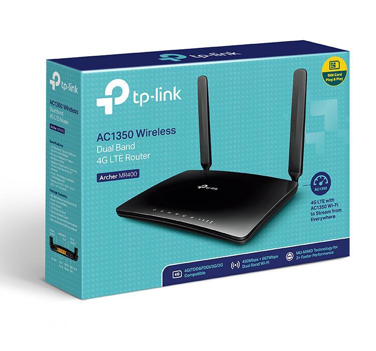 TP-Link Archer MR400 AC1350 Wireless Dual Band 4G ArcherMR400 ...