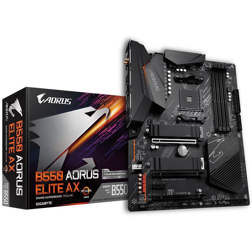 Gigabyte B550 AORUS ELITE AX AMD AM4 RGB LED WiFi GA-B550-AORUS-ELITE ...