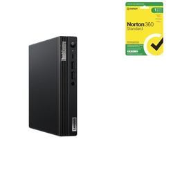 Bundle -- Lenovo ThinkCentre M70q Gen 4 i5-13400T 16GB 512GB SSD W11P Desktop PC + Norton 360 12 Months Antivirus Software