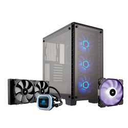 Corsair Crystal 460X  Case & Hydro H100i Pro CPU Cooler & SP120 RGB 120mm Fan