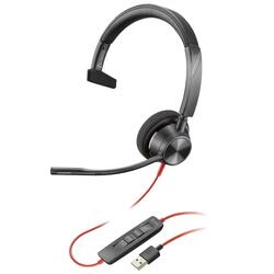 Poly Blackwire 3310 Microsoft Teams Certified Mono Corded Black USB Headset