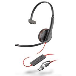 Poly Blackwire 3210 Monaural Black USB Type-C Headset