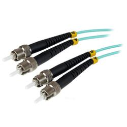 StarTech OM3 1m Aqua Multimode Duplex ST/ST Fiber Optic Cable