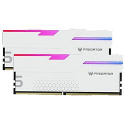 PREDATOR Hermes 32GB (2x16GB) 6400MHz CL32 Intel XMP and AMD EXPO RGB LED White DDR5 Desktop RAM Memory Kit