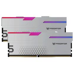 PREDATOR Hermes 32GB (2x16GB) 6400MHz CL32 Intel XMP and AMD EXPO RGB LED Grey DDR5 Desktop RAM Memory Kit