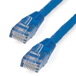 StarTech 7ft Blue CAT 6 Gigabit Ethernet 650MHz 100W PoE RJ45 UTP Molded Patch Cord