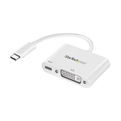 StarTech White USB-C to DVI-D Single Link Video Display Converter with Power Delivery