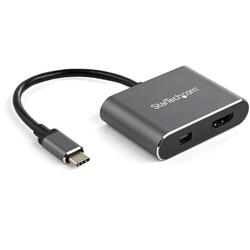 StarTech 2-in-1 USB-C to HDMI or Mini DisplayPort Adapter M/F 4K Black