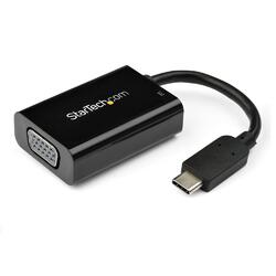 StarTech USB-C to VGA Adapter with Power Delivery Black