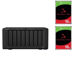 Bundle - Synology DiskStation DS1821+ 8 Bay Diskless NAS + 2x Seagate IronWolf Pro 18TB 7200 RPM 3.5" SATA NAS Hard Drive