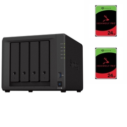 Bundle - Synology DS923+ 4 Bay Diskless NAS + 2x Seagate IronWolf Pro 24TB 7200 RPM 3.5" SATA NAS Hard Drive