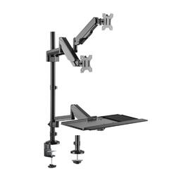 Brateck DWS20-C02 Gas Spring Sit-Stand Workstation Dual Monitors Mount