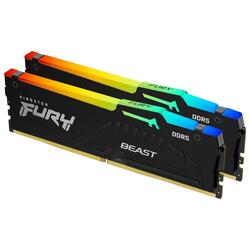 Kingston Fury Beast 64GB (2x32GB) 6000MHz CL36 XMP 3.0 RGB LED Black DDR5 Desktop RAM Memory Kit