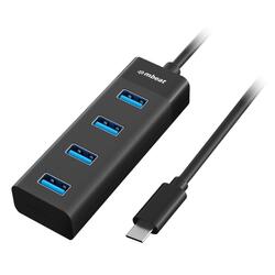 mbeat USB-C to 4-Port USB-A 3.0 Hub Black