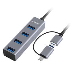 mbeat 4-Port USB 3.0 Hub with USB-C Adapter