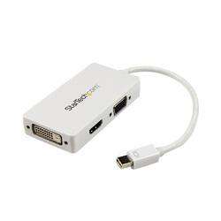 StarTech White 3-in-1 Mini DisplayPort to VGA DVI or HDMI Adapter Converter