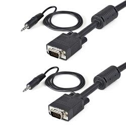 StarTech 2m Coax High Resolution VGA Monitor Cable with Audio M/M HD15 Black