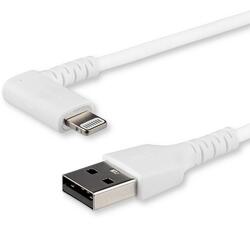 StarTech 1m White Durable USB-A to Right Angle Lightning Charging Cable