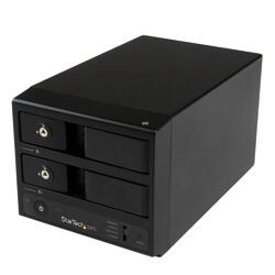 StarTech USB 3.0/eSATA Dual-Bay Trayless 3.5” SATA III Hard Drive Enclosure with UASP