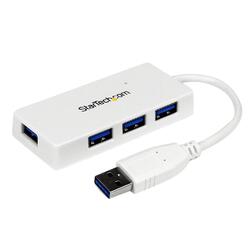 StarTech Portable White 4 Port SuperSpeed Mini USB 3.0 Hub