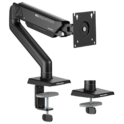 Humanmotion T6-1D Single Matte Black Monitor Arm