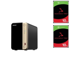 Bundle - Qnap TS-264-8G 2 Bay Diskless NAS + 2x Seagate IronWolf Pro 10TB Hard Drive