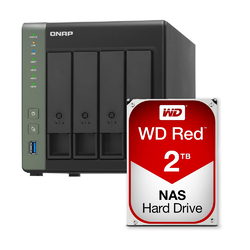 Qnap TS-431KX-2G 4 Bay NAS & WD Red 2TB Hard Drive WD20EFAX Kits