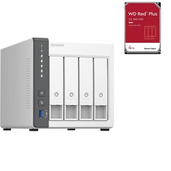 Bundle -- Qnap 4 Bay Diskless NAS + WD Red 4TB 3.5" SATA NAS Hard Drive