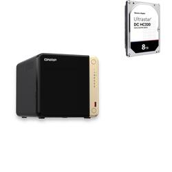 Bundle -- Qnap 4 Bay Desktop NAS + WD Ultrastar DC HC320 8TB SATA Hard Drive