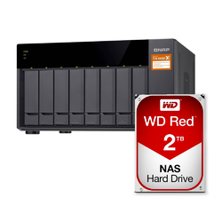 Qnap TS-832X 2GB 8 Bay NAS & WD Red 2TB Hard Drive WD20EFAX Kits